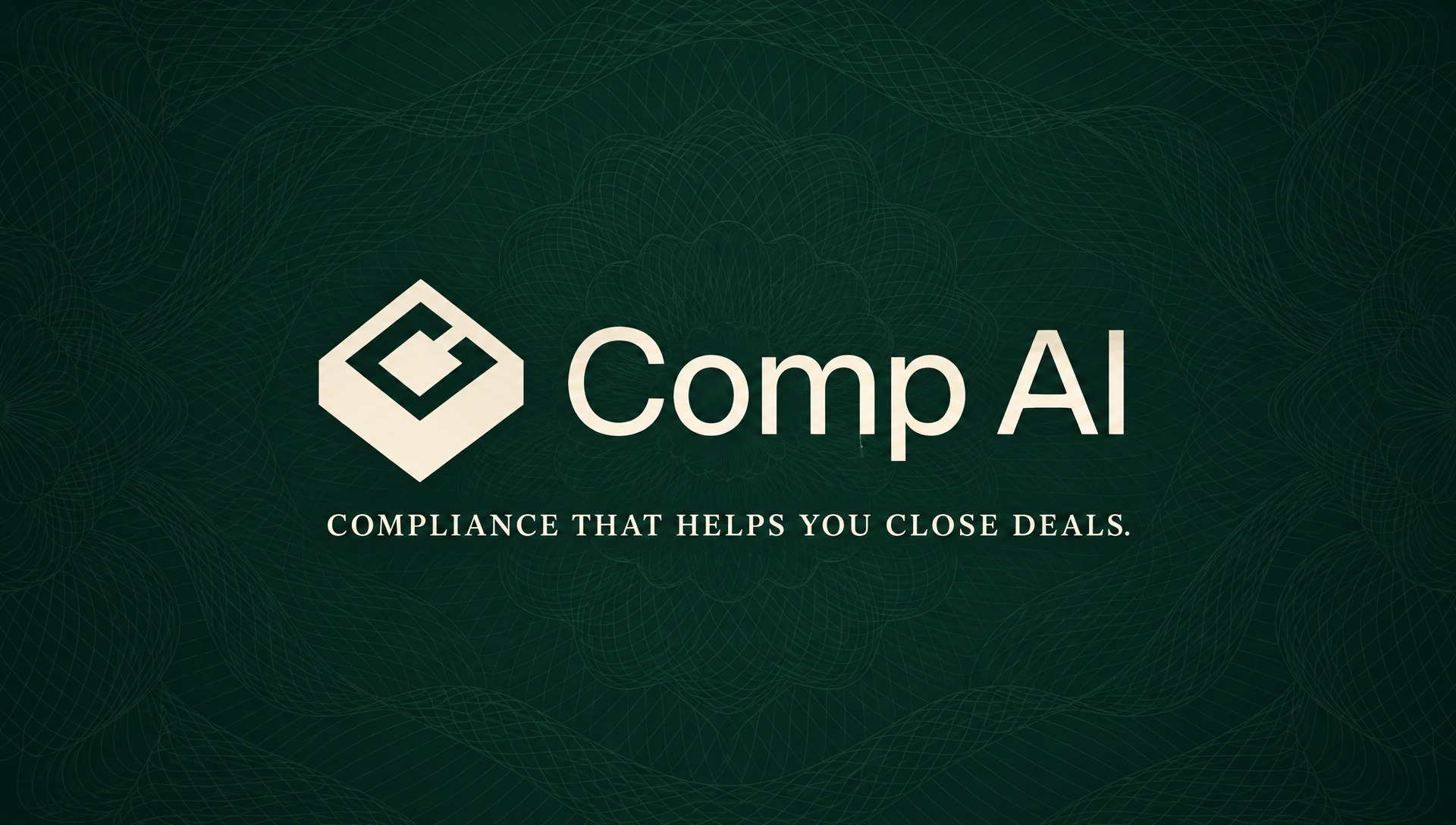 Comp AI end card on deep green with the line compliance that helps you close deals